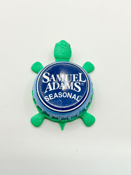 Sam Adams Seasonal (Blue Trim) - Bottle Cap Magnet Turtle