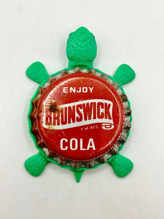Brunswick Cola - Bottle Cap Magnet Turtle Shell Shocked Art