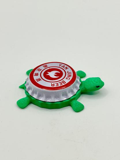 Yan Jing Beer - Bottle Cap Magnet Turtle Shell Shocked Art