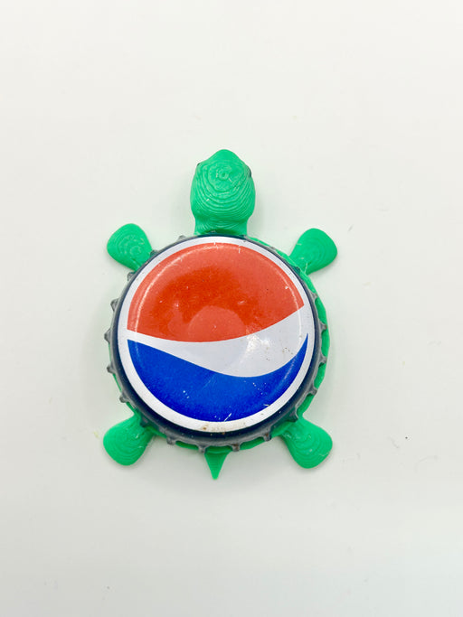 Pepsi Logo (Blue Border) - Bottle Cap Magnet Turtle Shell Shocked Art