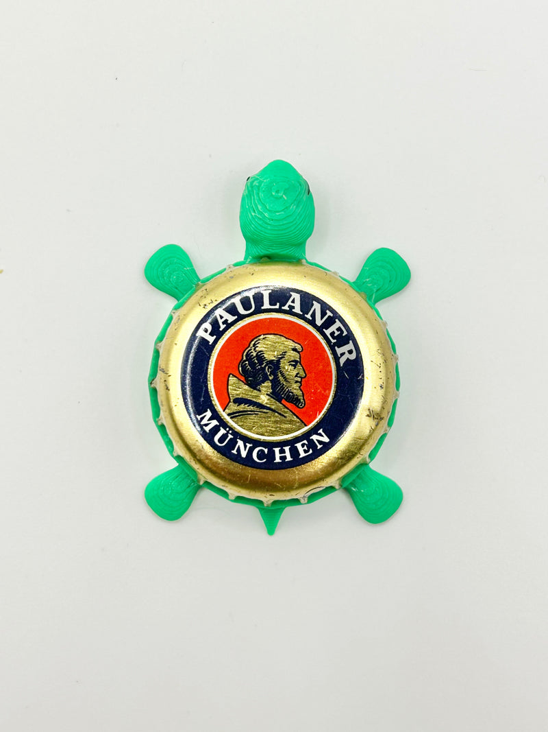 Paulaner Munchen (Gold) - Bottle Cap Magnet Turtle Shell Shocked Art