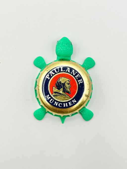 Paulaner Munchen (Gold) - Bottle Cap Magnet Turtle Shell Shocked Art