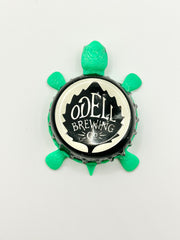 Odell Brewing Co (Black) - Bottle Cap Magnet Turtle Shell Shocked Art