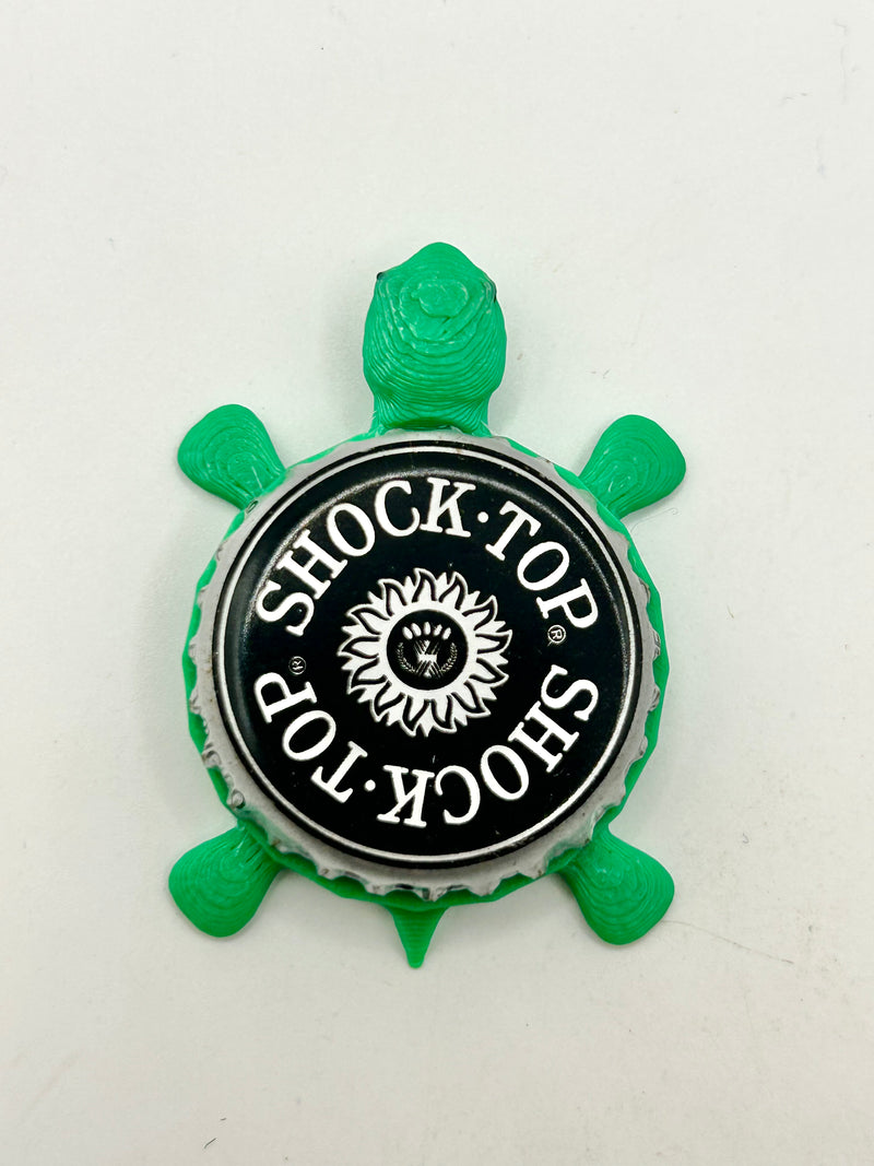 Shock Top (Black) - Bottle Cap Magnet Turtle Shell Shocked Art
