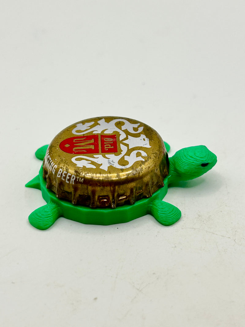 Old Milwaukee (Vintage Gold) - Bottle Cap Magnet Turtle Shell Shocked Art