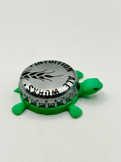 Intuition Ale Works - Bottle Cap Magnet Turtle Shell Shocked Art