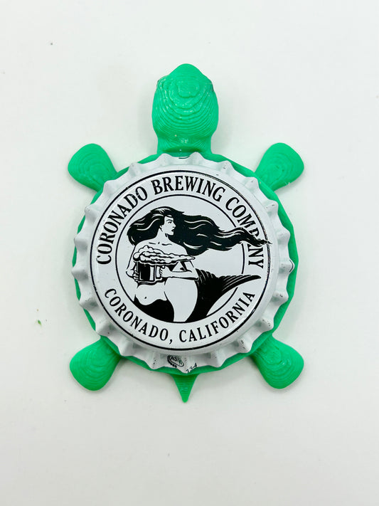 Coronado Brewing (Black and White, Unused) - Bottle Cap Magnet Turtle