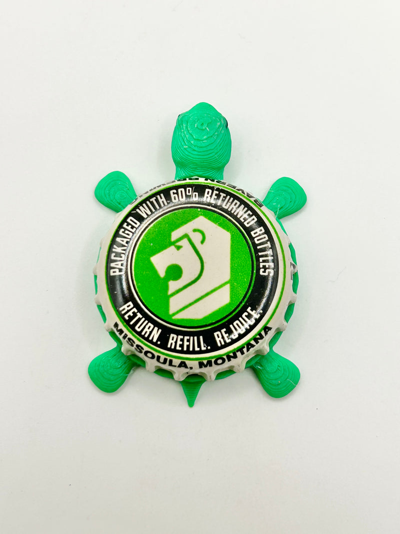 Bayern Brewing - Bottle Cap Magnet Turtle Shell Shocked Art