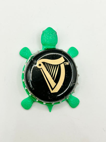 Guinness Harp (Black and Gold) - Bottle Cap Magnet Turtle Shell Shocked Art