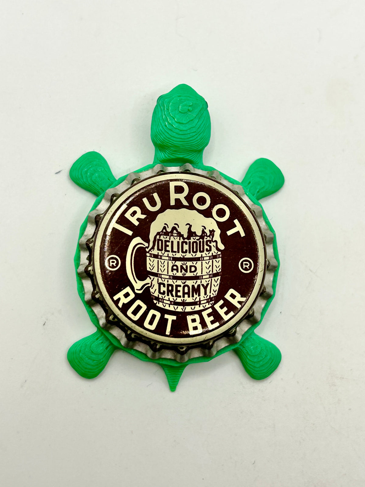 Tru Root Root Beer (Vintage) - Bottle Cap Magnet Turtle — Shell Shocked Art