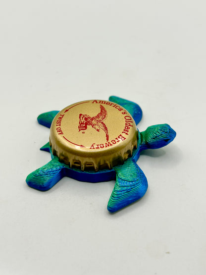 Yuengling Beer - Sea Turtle Bottle Cap Magnet Shell Shocked Art