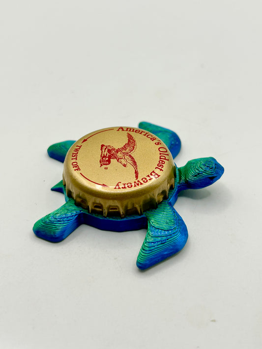 Yuengling Beer - Sea Turtle Bottle Cap Magnet Shell Shocked Art