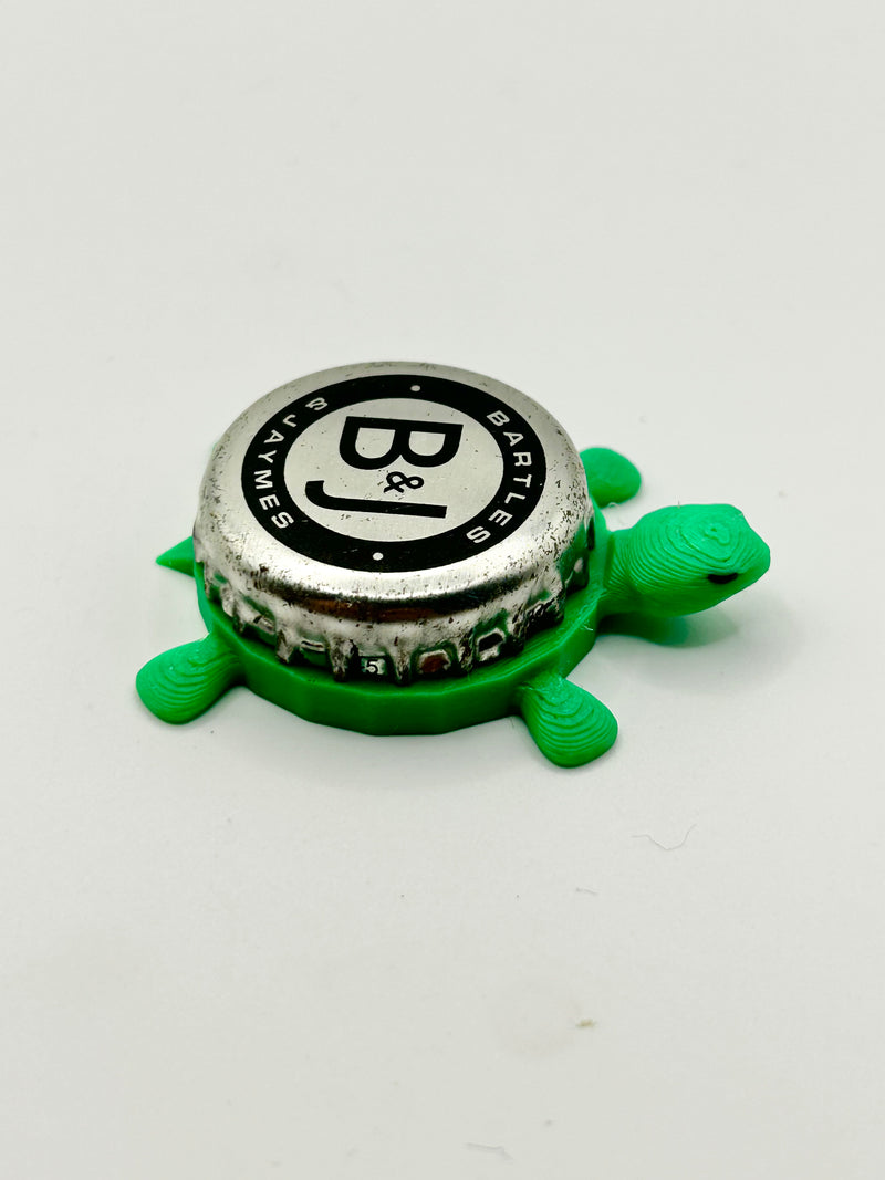 B&J Bartles and Jaymes - Bottle Cap Magnet Turtle Shell Shocked Art