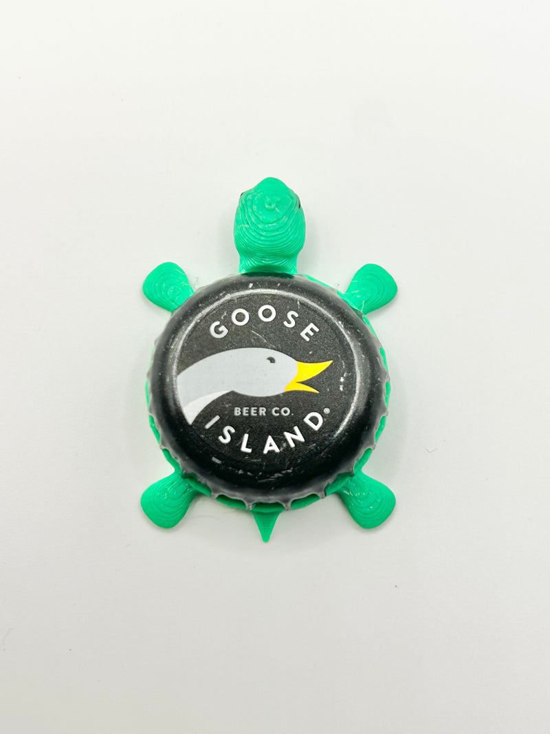 Goose Island (Yellow Beak) - Bottle Cap Magnet Turtle Shell Shocked Art