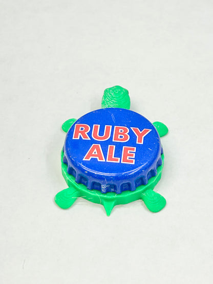 Ruby Ale - Bottle Cap Magnet Turtle Shell Shocked Art