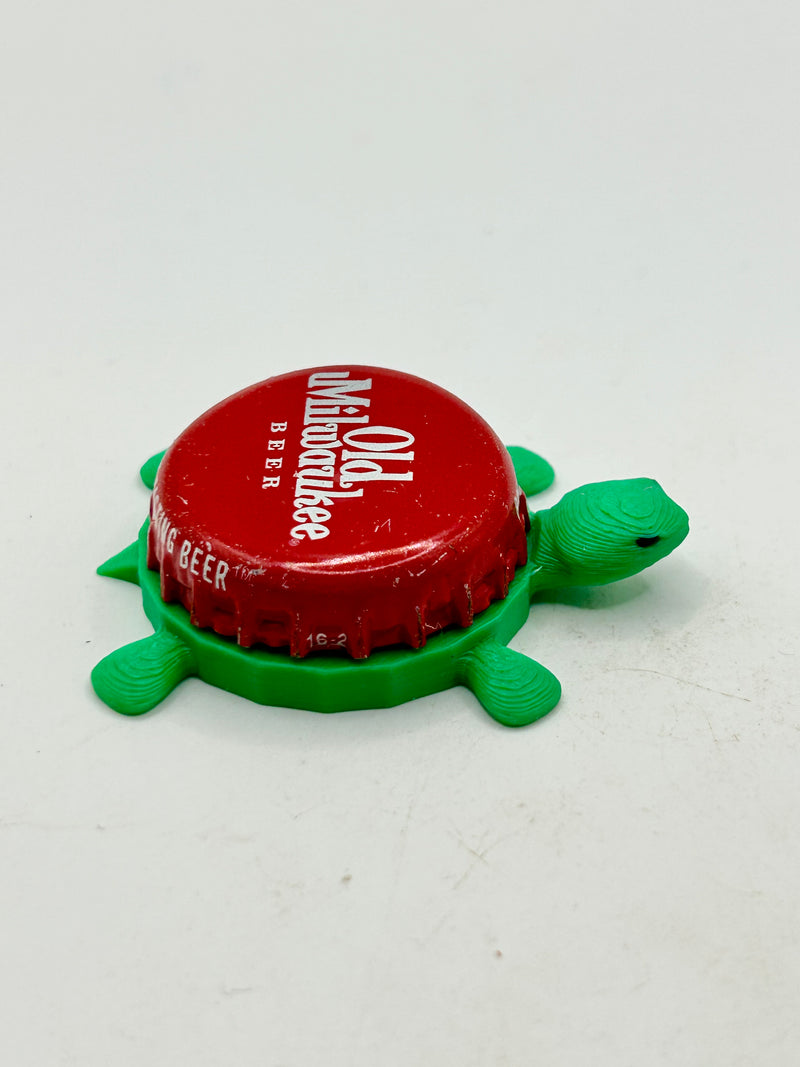 Old Milwaukee Beer (Red) - Bottle Cap Magnet Turtle Shell Shocked Art