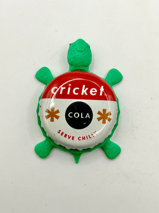 Cricket Cola (Vintage) - Bottle Cap Magnet Turtle Shell Shocked Art