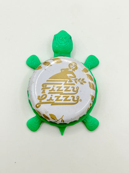 Fizzy Lizzy - Bottle Cap Magnet Turtle Shell Shocked Art
