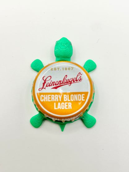 Leinenkugel's Cherry Blonde Lager - Bottle Cap Magnet Turtle Shell Shocked Art