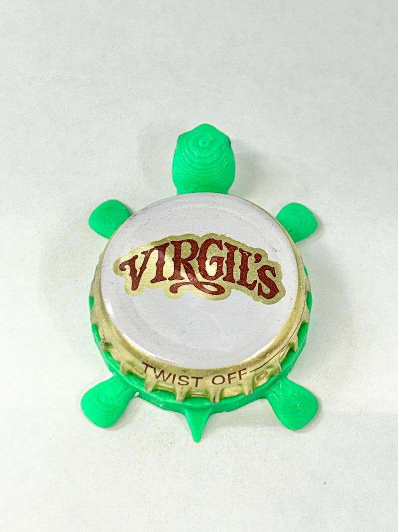 Virgil’s Soda - Bottle Cap Magnet Turtle Shell Shocked Art