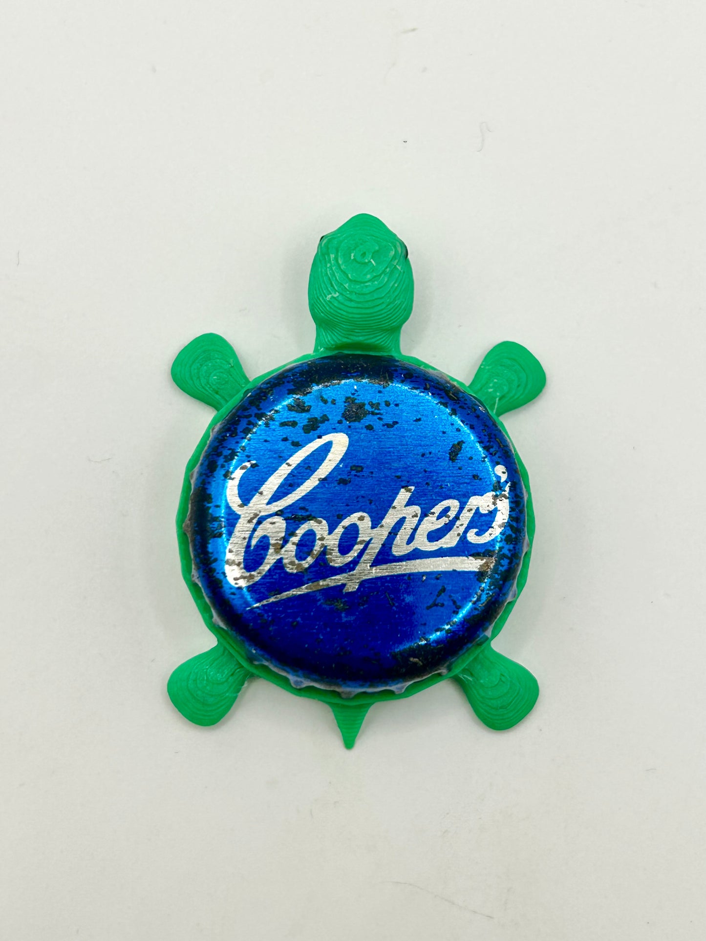Cooper’s Brewing (Blue) - Bottle Cap Magnet Turtle