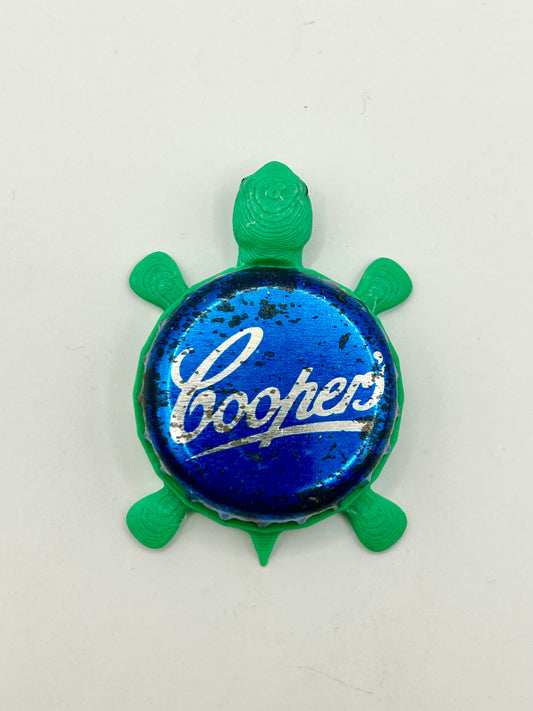 Cooper’s Brewing (Blue) - Bottle Cap Magnet Turtle