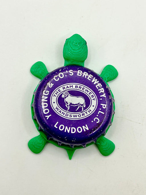 The Ram Brewery (Purple) - Bottle Cap Magnet Turtle Shell Shocked Art