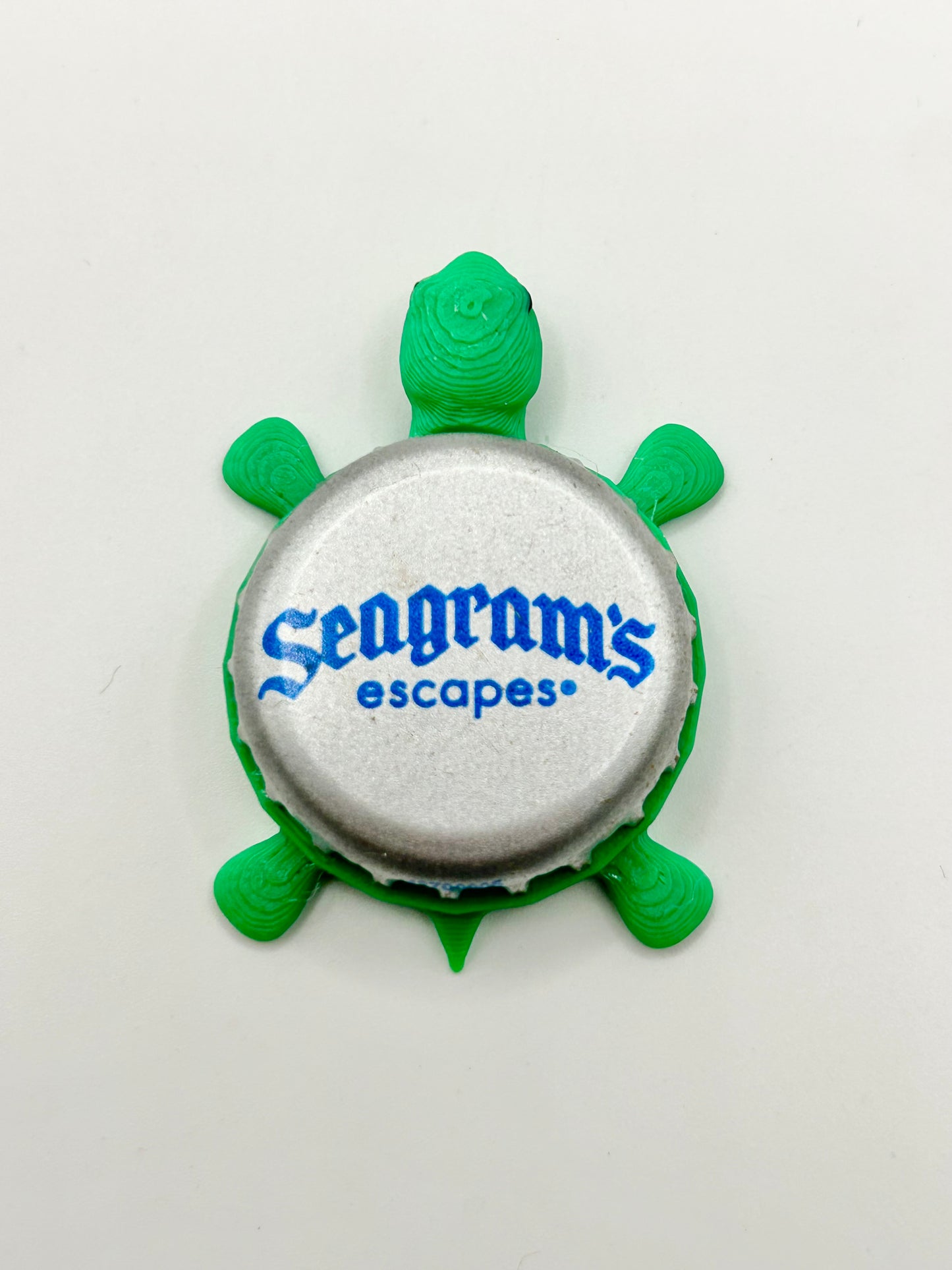 Seagrams Escapes (Silver) - Bottle Cap Magnet Turtle