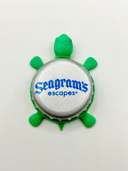 Seagrams Escapes (Silver) - Bottle Cap Magnet Turtle Shell Shocked Art