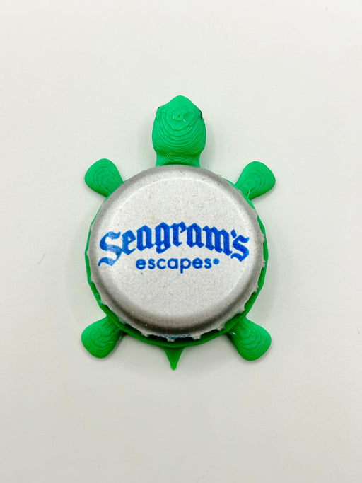 Seagrams Escapes (Silver) - Bottle Cap Magnet Turtle Shell Shocked Art