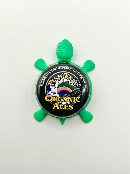 Fish Tale Ales (Vintage) - Bottle Cap Magnet Turtle Shell Shocked Art