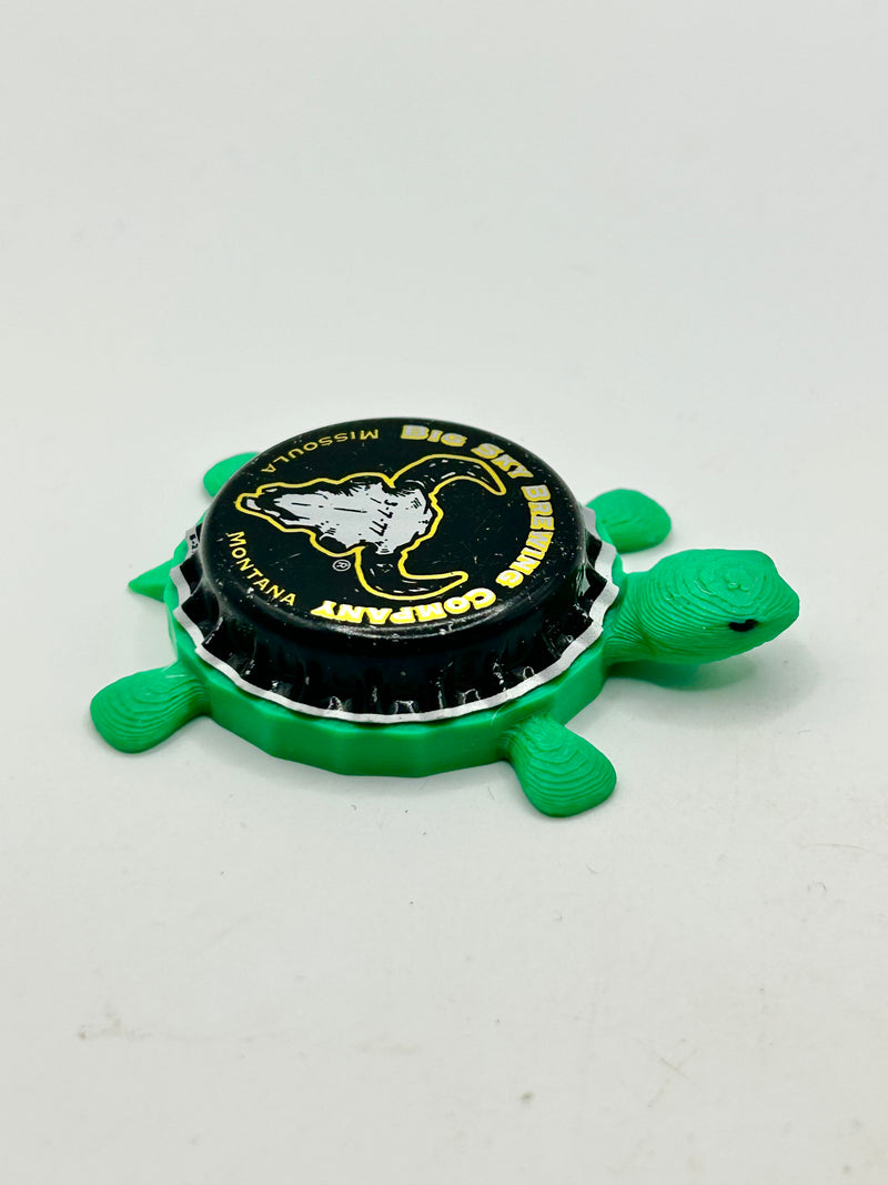 Big Sky Brewing (Yellow) - Bottle Cap Magnet Turtle Shell Shocked Art