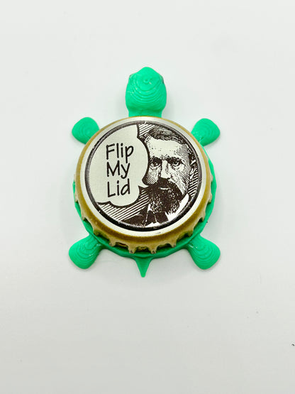 Blitz Weinhard Brewing (Flip My Lid) - Bottle Cap Magnet Turtle Shell Shocked Art