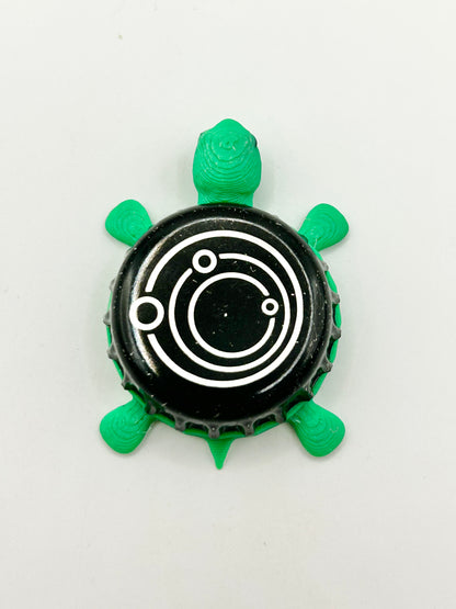 Ecliptic Brewing - Bottle Cap Magnet Turtle Shell Shocked Art