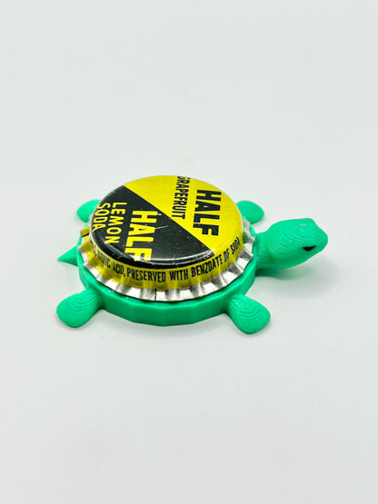 Half Grapefruit Half Lemon Soda (Vintage) - Bottle Cap Magnet Turtle Shell Shocked Art