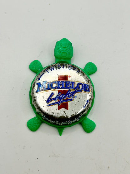 Michelob Light - Bottle Cap Magnet Turtle Shell Shocked Art