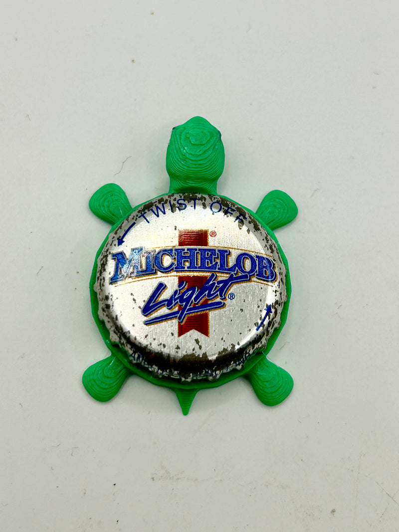 Michelob Light - Bottle Cap Magnet Turtle Shell Shocked Art