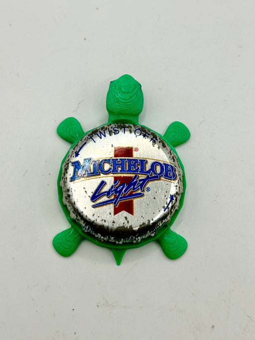 Michelob Light - Bottle Cap Magnet Turtle Shell Shocked Art