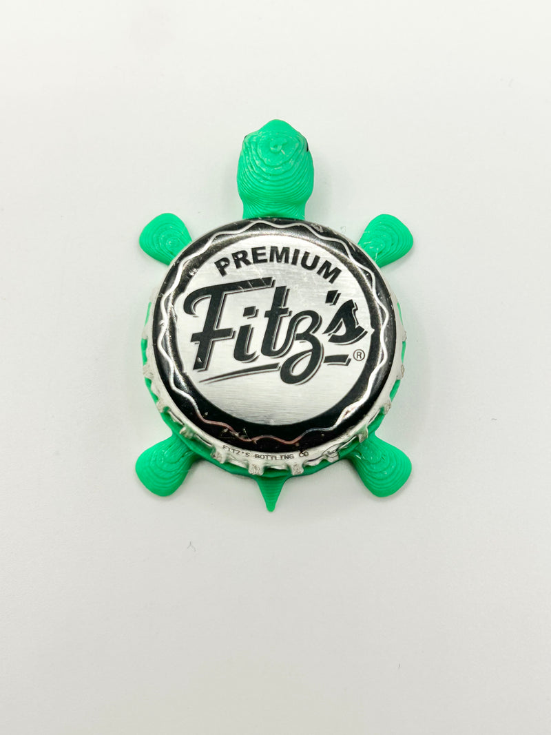 Fitz’s Soda - Bottle Cap Magnet Turtle Shell Shocked Art