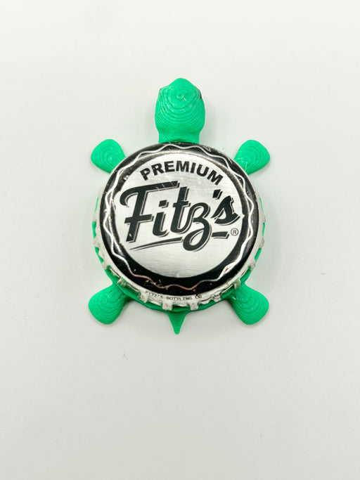 Fitz’s Soda - Bottle Cap Magnet Turtle Shell Shocked Art