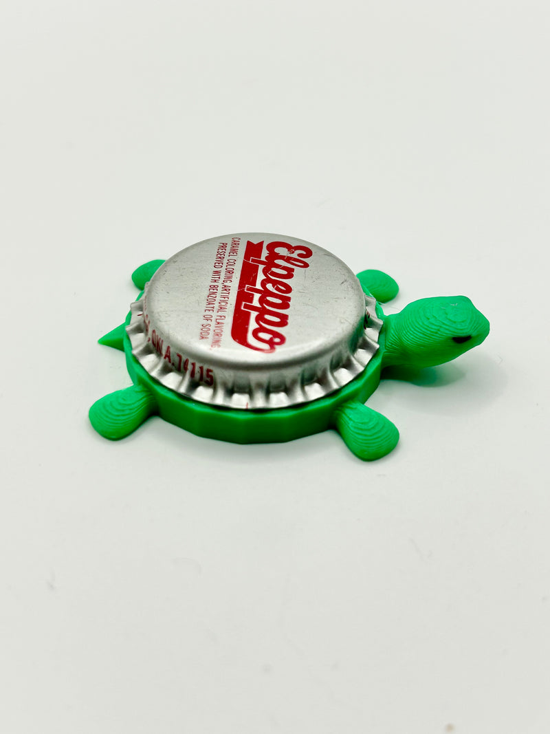 Elpeppo Soda - Bottle Cap Magnet Turtle Shell Shocked Art