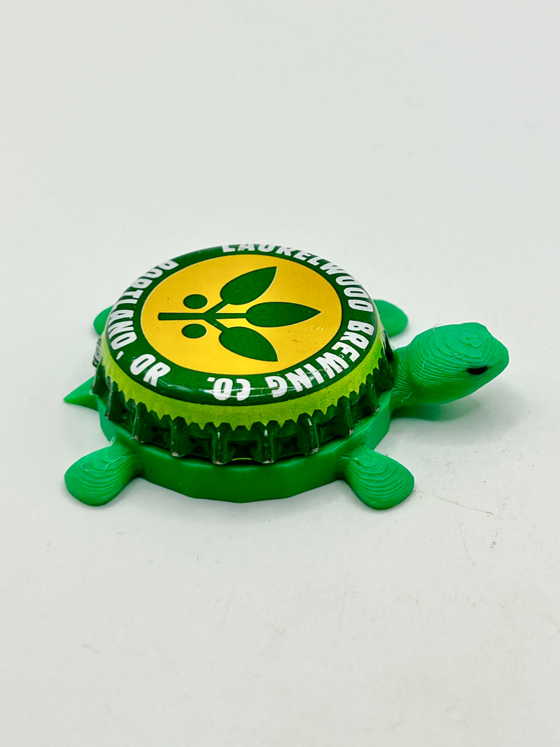 Laurelwood Brewing - Bottle Cap Magnet Turtle Shell Shocked Art