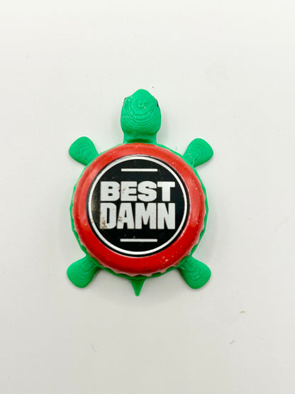 Best Damn Brewing (Red) - Bottle Cap Magnet Turtle Shell Shocked Art