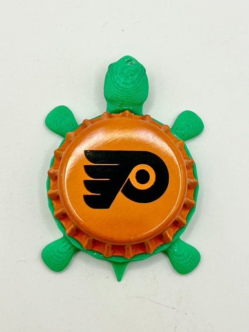 Philadelphia Flyers (Orange) - Bottle Cap Magnet Turtle Shell Shocked Art