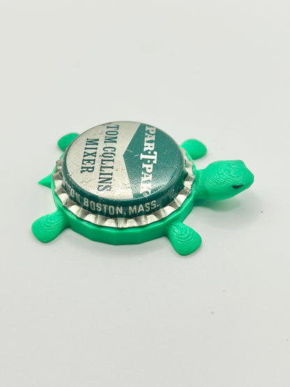 Par T Pak Tom Collins Mixer - Bottle Cap Magnet Turtle Shell Shocked Art