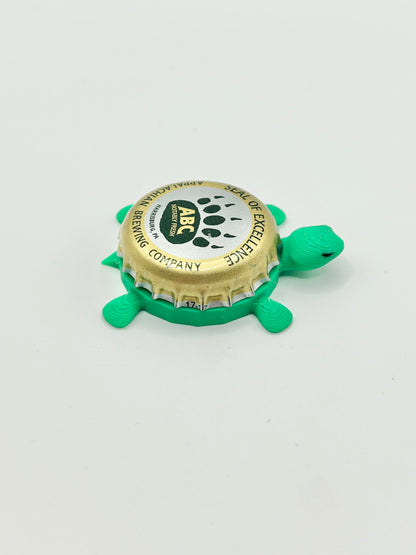 Appalachian Brewing - Bottle Cap Magnet Turtle Shell Shocked Art
