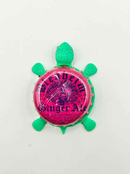 Blenheim Ginger Ale Soda (Pink)- Bottle Cap Magnet Turtle Shell Shocked Art