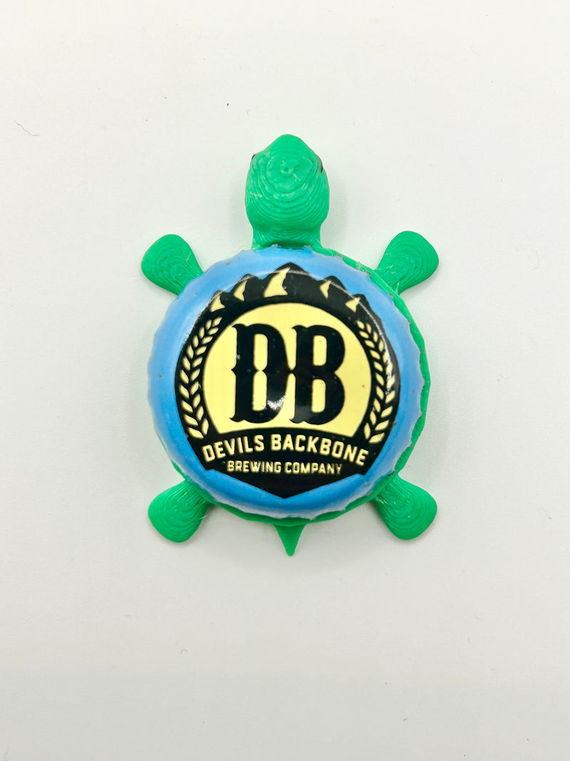 Devils Backbone Brewing (Blue) - Bottle Cap Magnet Turtle Shell Shocked Art