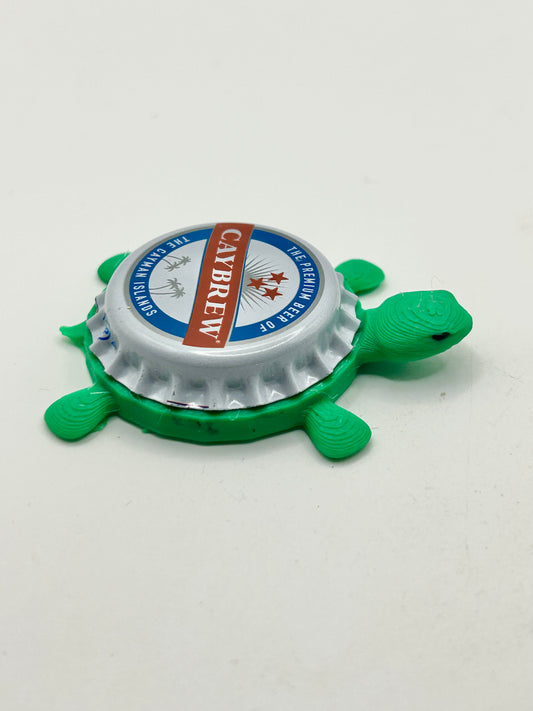 Caybrew (Cayman Islands) - Turtle Bottle Cap Magnet Shell Shocked Art