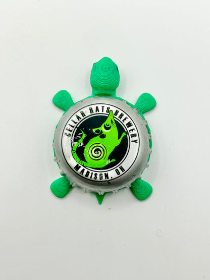 Cellar Rats Brewery - Bottle Cap Magnet Turtle Shell Shocked Art